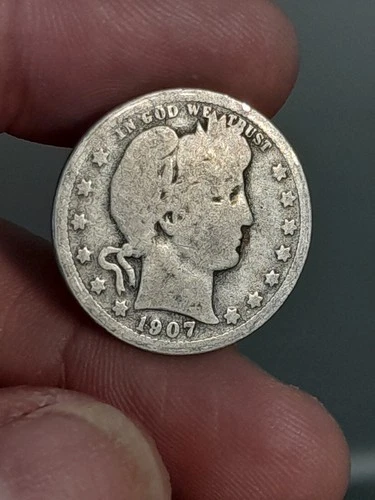 1907- O Barber Quarter