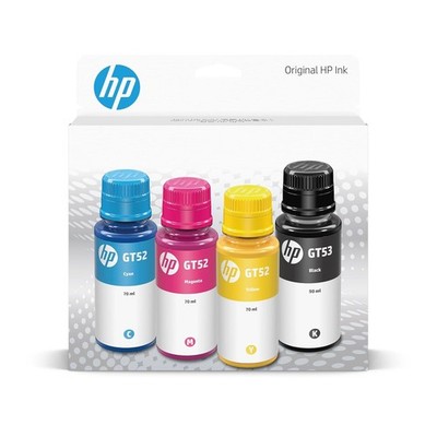 HP GT52 Color & GT53XL Black Ink Bottle 4 Pack CMY + Black