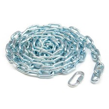 Grade 30 Proof Coil Chain 3/16in x 15ft Zinc Plated Steel Heavy Duty 800lb SWL
