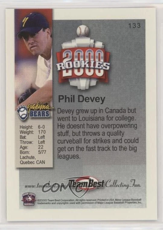 2000 Team Best Rookies Phil Devey #133 - Image 2 of 2