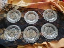Bunker Hill Monument Glass Cup Plate, Group Of Six Plates