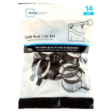 Mainstays Set of 14 Café Curtain Rod Clip Rings, 3/4 in. Diameter, Bronze