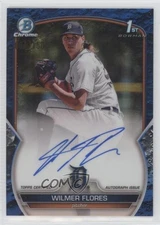 2023 Bowman Chrome Prospect Blue Lunar Crater Refractor Wilmer Flores Auto 0ui8