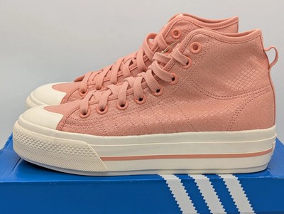 Adidas Originals Womens Nizza RF Platform Mid Sneakers Shoes 8 Pink H02706