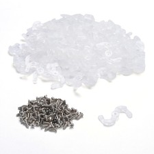 DELight 100Pcs Christmas Light Clips Surface Mount S Clips for 3/16" Screw Size