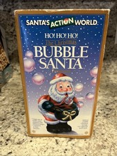 Animated 1995 Plastic Musical Bubble Blowing Santa Claus Christmas VTG