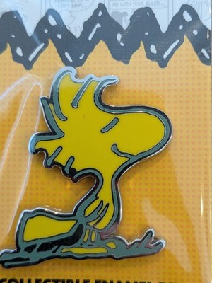 Monogram Peanuts Snoopy Woodstock Enamel Pin Yellow Bird Happy Eyes Closed New
