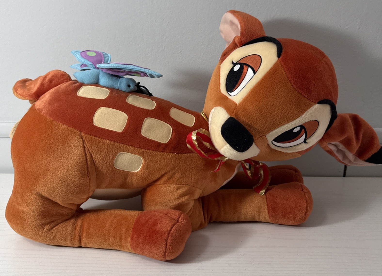 VTG Disney Fisher-Price JUMBO BAMBI Plush 2001 Mattel 90830 Butterfly 24” Deer