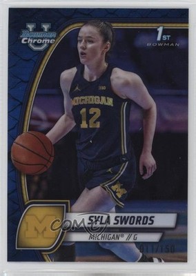 2024-25 Bowman U Chrome Blue Reptilian Refractor 11/150 Syla Swords #65 02s2
