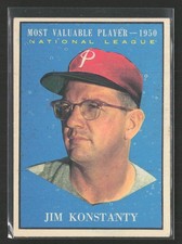1961 Topps #479 Jim Konstanty - EX/EX+ Set Break!