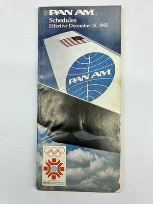 Vintage Pan Am Airline Timetable December 15 1983 1984 Sarajevo Winter Olympics