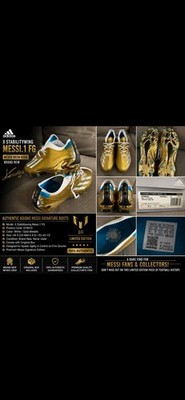 adidas X Speedportal Messi.1 FG Football Cleats Gold Metallic/White US 9.5