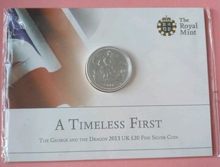 Royal Mint George and the Dragon 2013 £20 Twenty Pound Fine Silver Coin