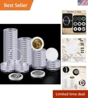 63PCS Silver Dollar Coin Holder, Clear Coin Capsules, Coin Holders for Collec...
