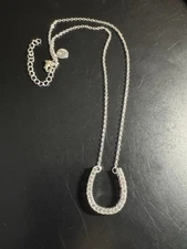Sarah Coventry Glittering Horse Shoe Necklace 17”-20” , Fashion, Crystals,