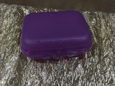 New Tupperware UNIQUE MIDGET Storage Small Oyster Box Beautiful Purple Color