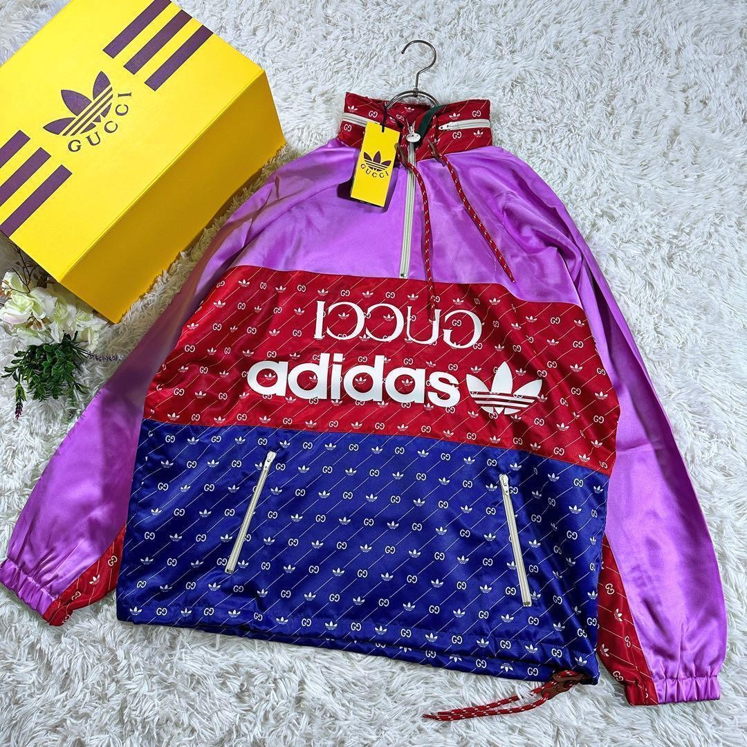 adidas × gucci GG総柄　アノラックブルゾン 42　正規品 adidas × gucci GG総柄 アノラックブルゾン 42 正規品