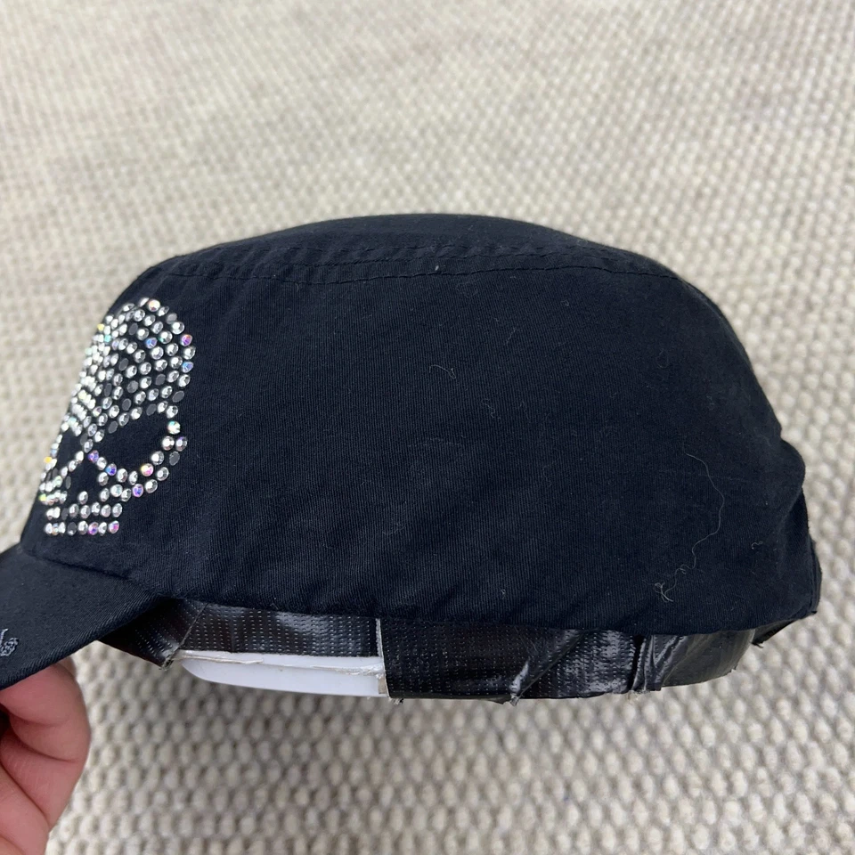 Gorra Harley Davidson Cadet para mujer y mujer con correa trasera motociclista calavera brillo Foto 4 de 4