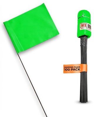 Banderas de señalización verdes, banderas verdes de pulgadas para jardín.