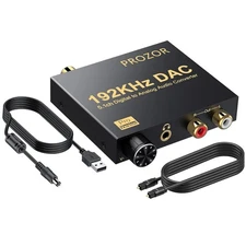 PROZOR 192kHz Digital to Analog Audio Converter Support Dolby AC-3 DTS 5.1CH ...