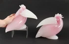2 Lrg c1960s Signed BRUNO POGGI Murano Italian Art Glass TOUCAN BIRD Sculptures