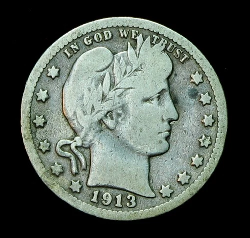 1913 Barber Silver Quarter (T89)