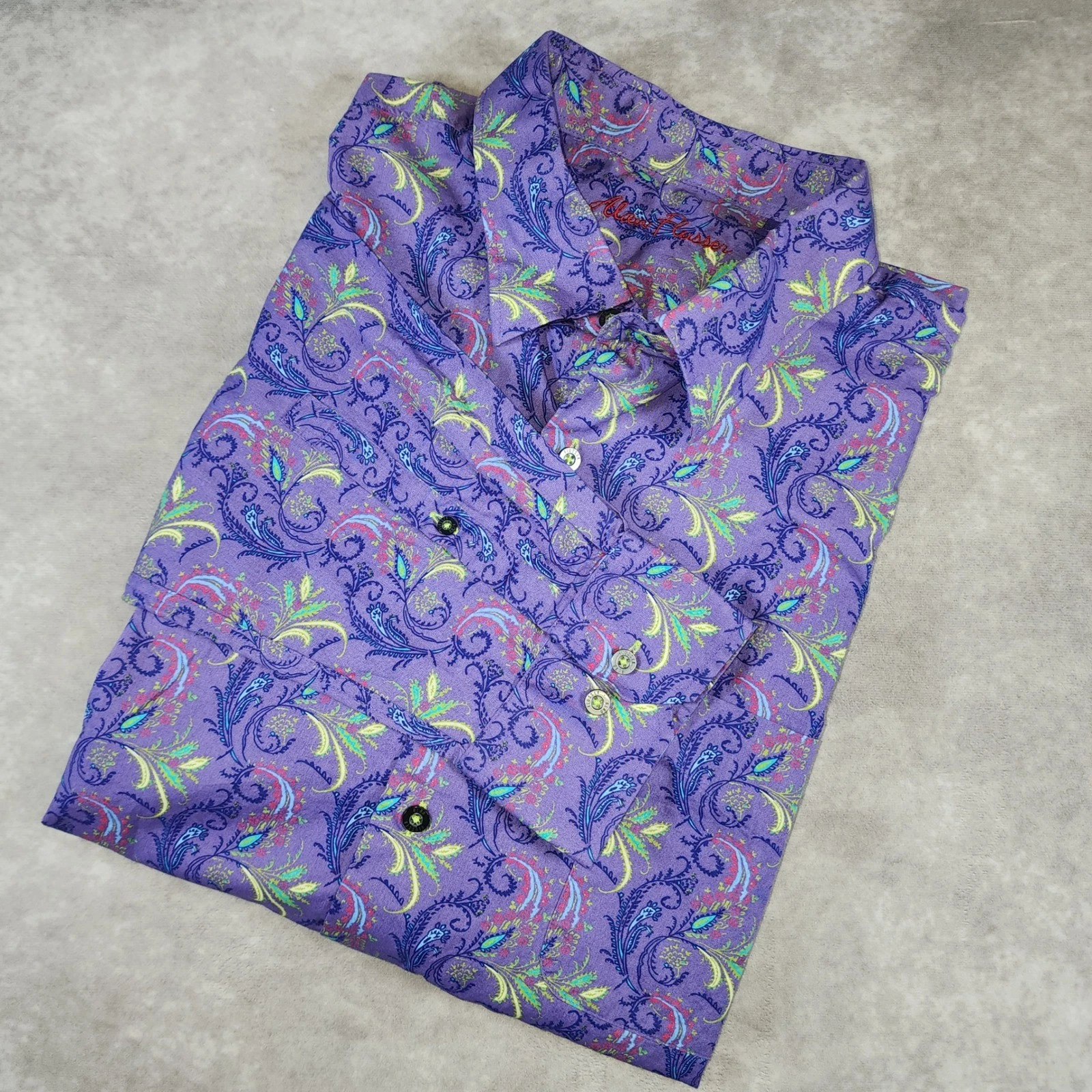 Alan Flusser Mens XXL Purple Paisley Floral Button Down Shirt Long Sleeve Cotton
Opens in a new wind