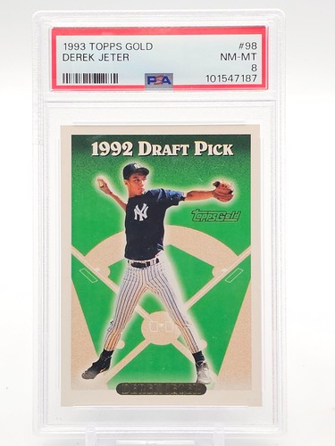 DEREK JETER 1993 TOPPS GOLD DRAFT PICK ROOKIE RC #98 YANKEES PSA 8 Q7690
