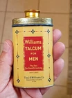 Vintage "WILLIAMS TALCUM FOR MEN" Small Size TIN
