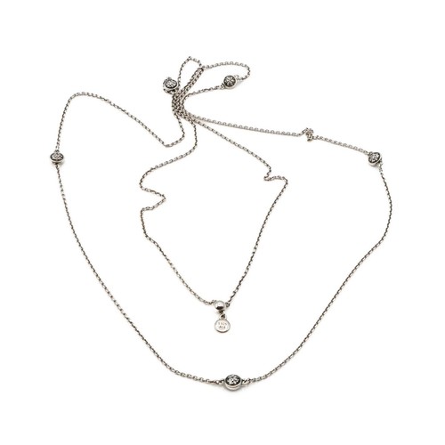 Pandora Dazzling Dainty Droplets Sterling Silver Necklace