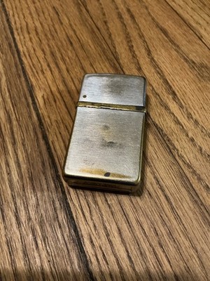 Vintage Nimrod lighter, pat. 2432265, silver with gold bands