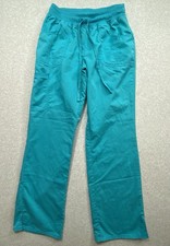 Women  s Teal WorkFlex Cargo Scrub Pants Women  s Sz 25 Drawstring Work Distressed