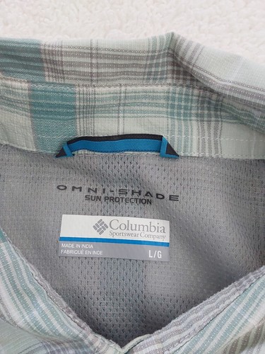 Columbia Shirt Mens Large Short Sleeve Plaid Vented Pockets Fishing Outdoor - Picture 11 of 11