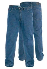 Duke Big Mens Elasticated Waist Stretch Jeans Blue Stonewash 40"-60" (KS1541)