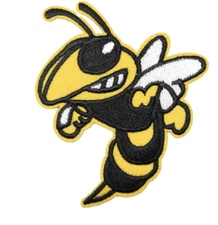 Georgia Tech Yellowjacket Angry Hornet Bee - Embroidered Iron/Sew-On Patch