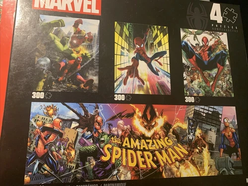 Buffalo Games Marvel 4 in 1 Puzzles The Amazing Spider-Man /￼ Aquarius Spiderman