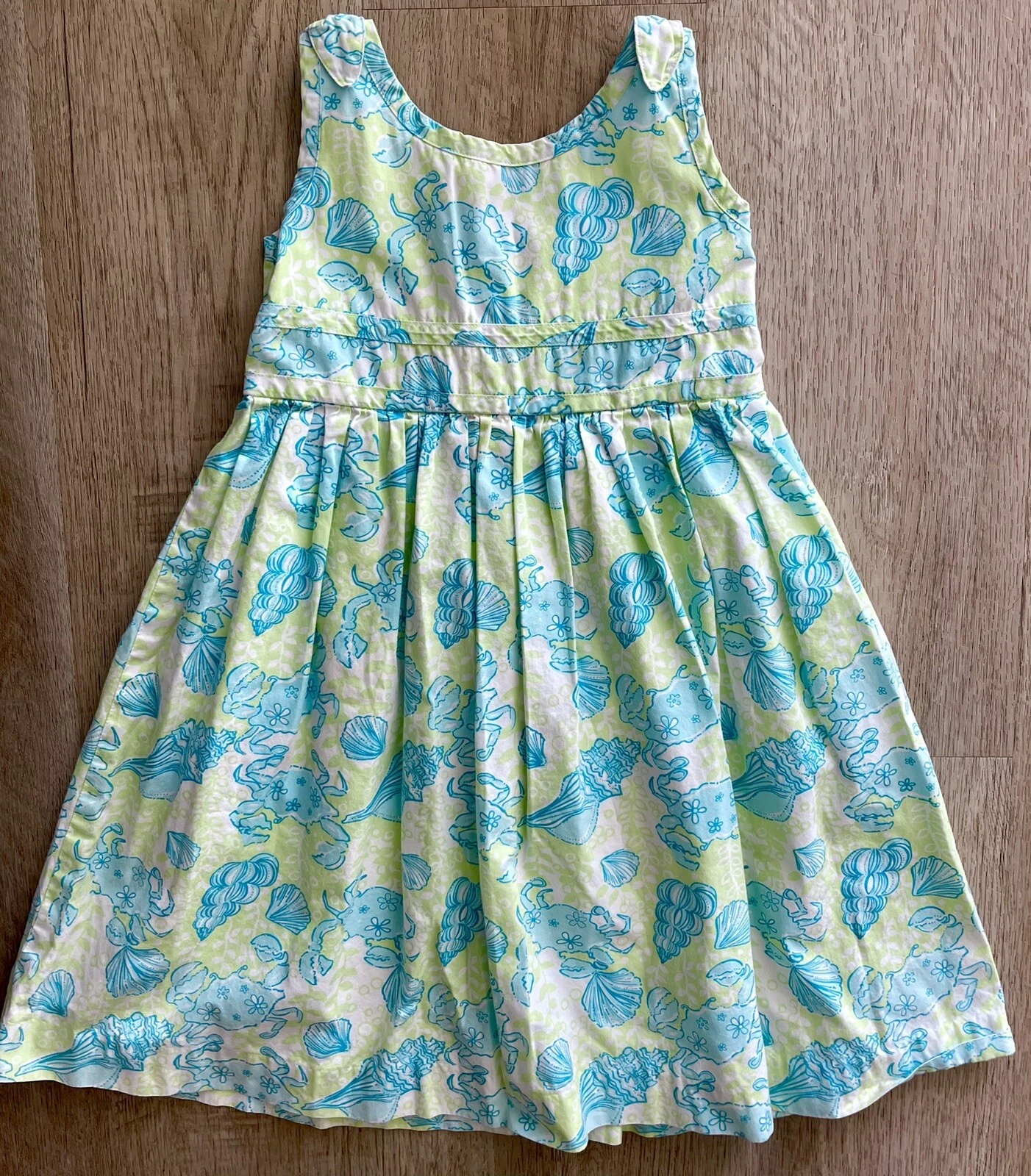 Lilly Pulitzer Girls 5 Dress Blue Green Sea Shells Crabs Lined Cotton EUC
Opens in a new window or t