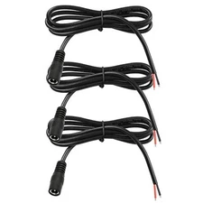 3PCS 1M/3.3FT 22AWG DC Power Pigtail Barrel Plug 2.1mm x 5.5mm Female Connect...