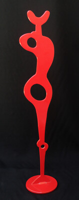 Lady - ''M''  Red Abstract Metal Sculpture by TIHANY