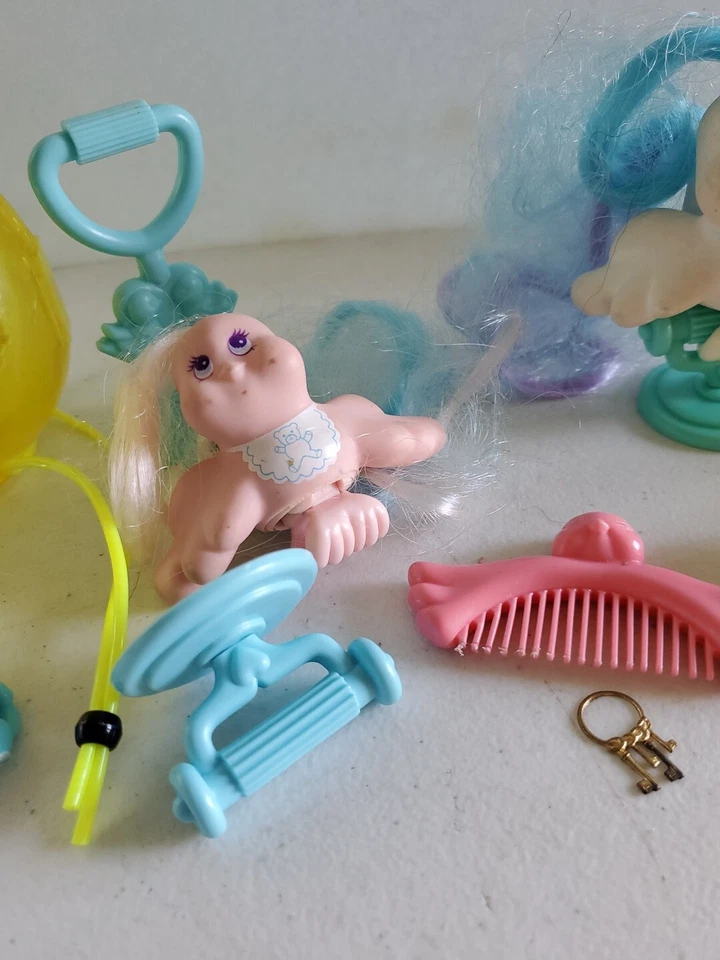 My Little Pony COLAS DE HADAS Lote 4 Pájaros De Colección Pelo Largo Años 80 Con Perca y Huevo Foto 4 de 4