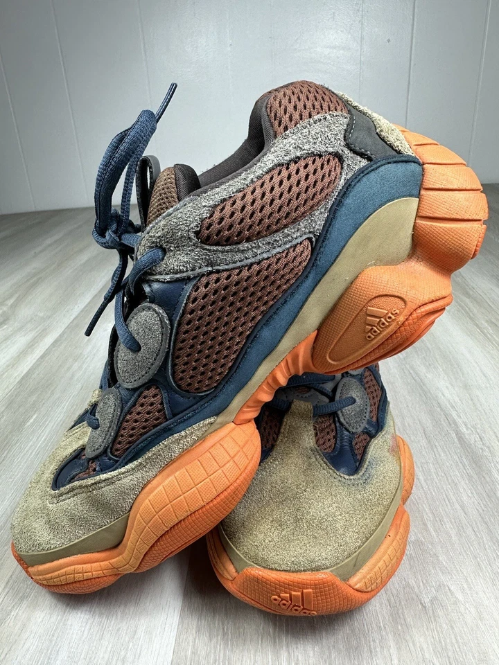 阿迪达斯Yeezy 500 Enflame蓝色棕褐色橙色GZ5541男式9.5无盒运动鞋 — 第 4/4 张图片