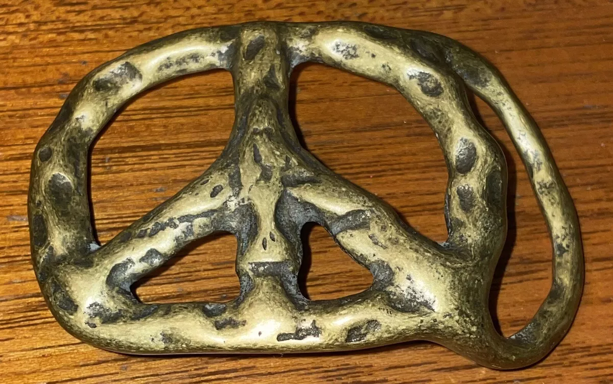 Peace sign belt buckle cheap