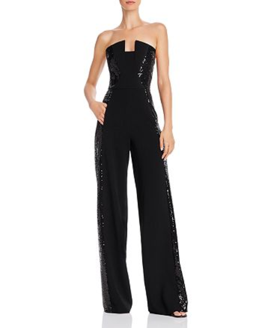 strapless sequin jumpsuit
