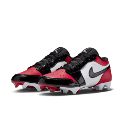 Size 9- Air Jordan 1 Low TD Football Cleats Patent Bred Toe (FJ6245-601) Size 9- Air Jordan 1 Low TD Football Cleats Patent Bred Toe  main image 2
