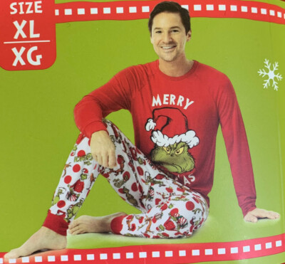 MENS THE GRINCH CHRISTMAS PJS PAJAMA LOUNGE PANTS