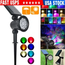 Solar Power Spot light 7-Color 9-Mode Garden Landscape Outdoor Backyard Wall