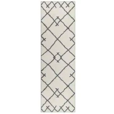 2'X7' Kenya Fleece Geometric Design Tufted Accent Rug Cream - Project 62 New