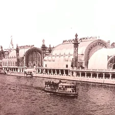 PARIS Photo Palais EXPOSITION UNIVERSELLE 1900 LA SEINE vintage antique 1