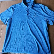 Travis Mathew Polo Shirt Mens Extra Large Blue Golf Performance Short Sleeve