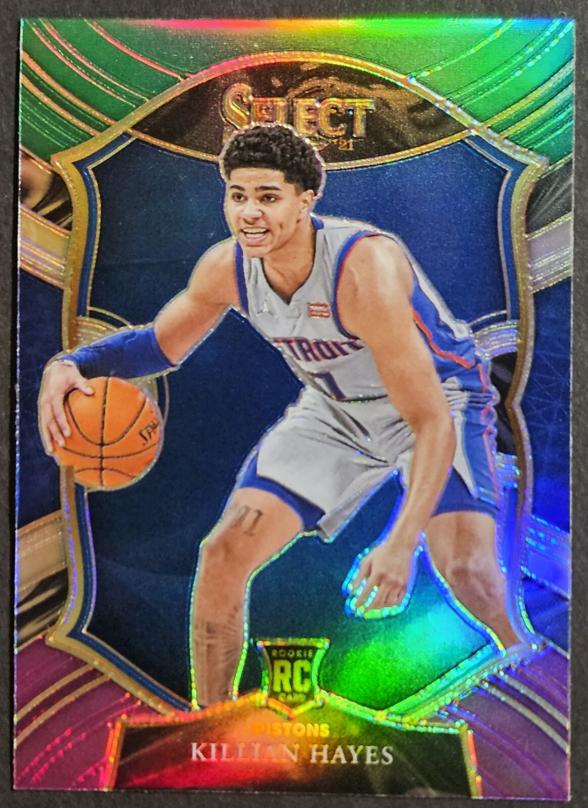 2020-21 Panini Select Green White Purple Prizm #67 Killian Hayes Rookie RC